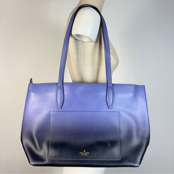 kate spade Handbags - Kate Spade Adel Large Tote Bag | Ombré Purple & Black Leather | *Flaw on Back*